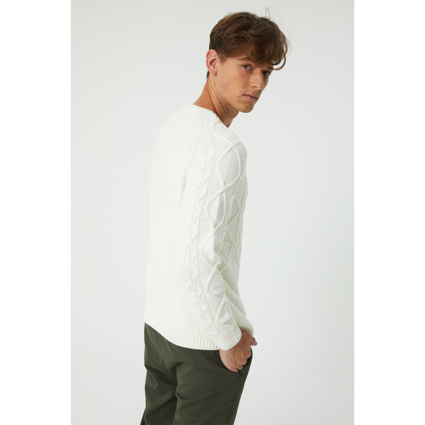 Cream Textured Sweater